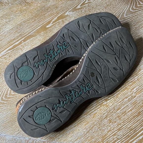 NURTURE Brown Leather Stitch Closed Toe Sandals - Picture 9 of 12